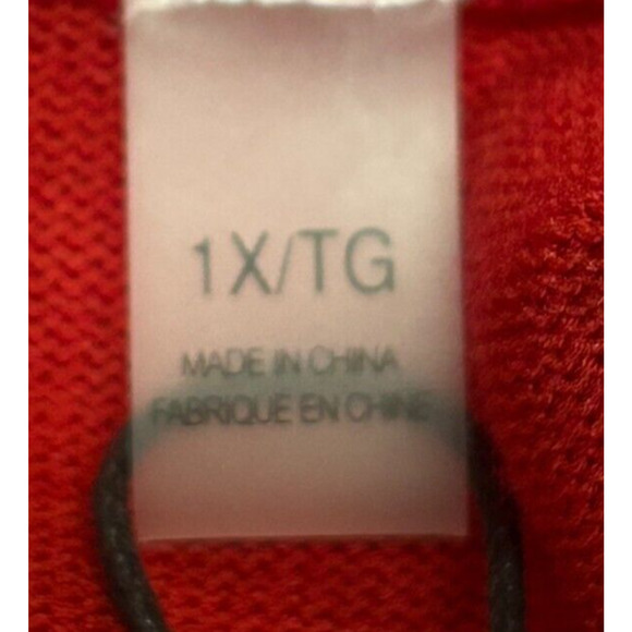 Tahari Sweater Womens 1X Red Rib Band Pullover Long Sleeve Rayon Blend NWT - Picture 9 of 13